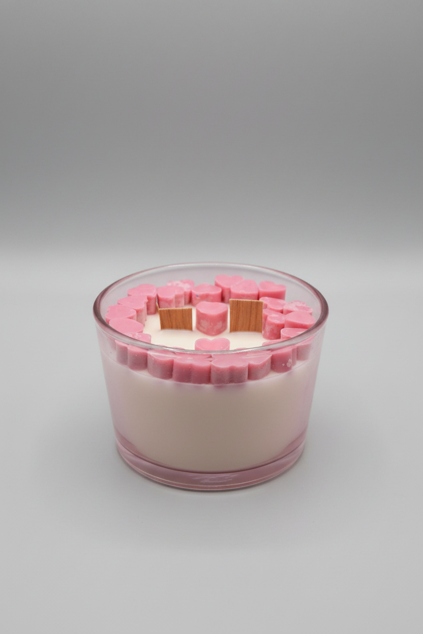 Strawberry Dreams Candle with Candle Hearts 💕